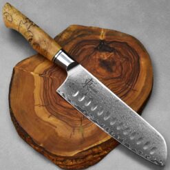 סכין סנטוקו היגאשי 180מ"מ 10Cr15CoMoV Spalted