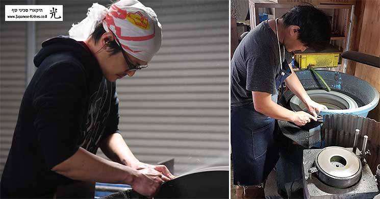 מאקוטו קורוסאקי משחיז סכיני שף